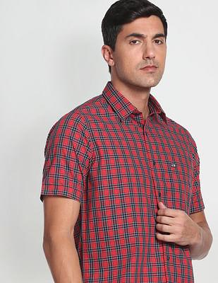 tartan check regular fit casual shirt