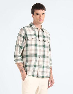 tartan check relaxed fit shirt