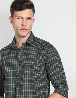 tartan check short sleeve casual shirt