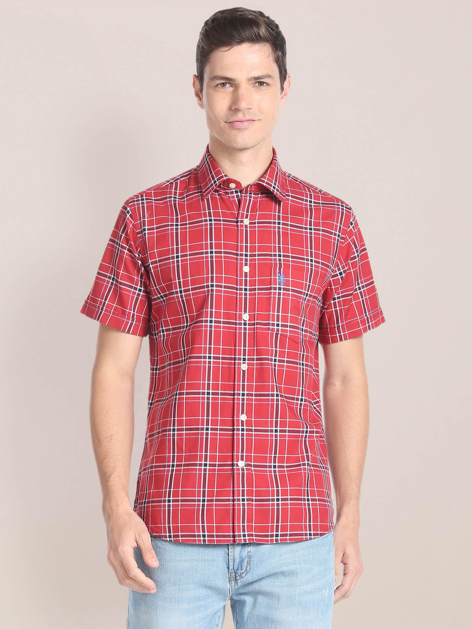 tartan check short sleeve shirt