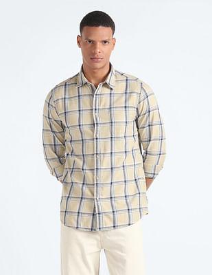 tartan check slim fit shirt