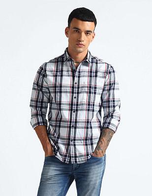 tartan check slim fit shirt