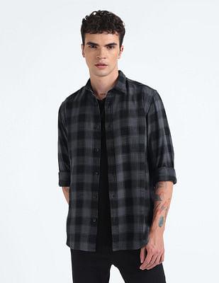 tartan check slim shirt