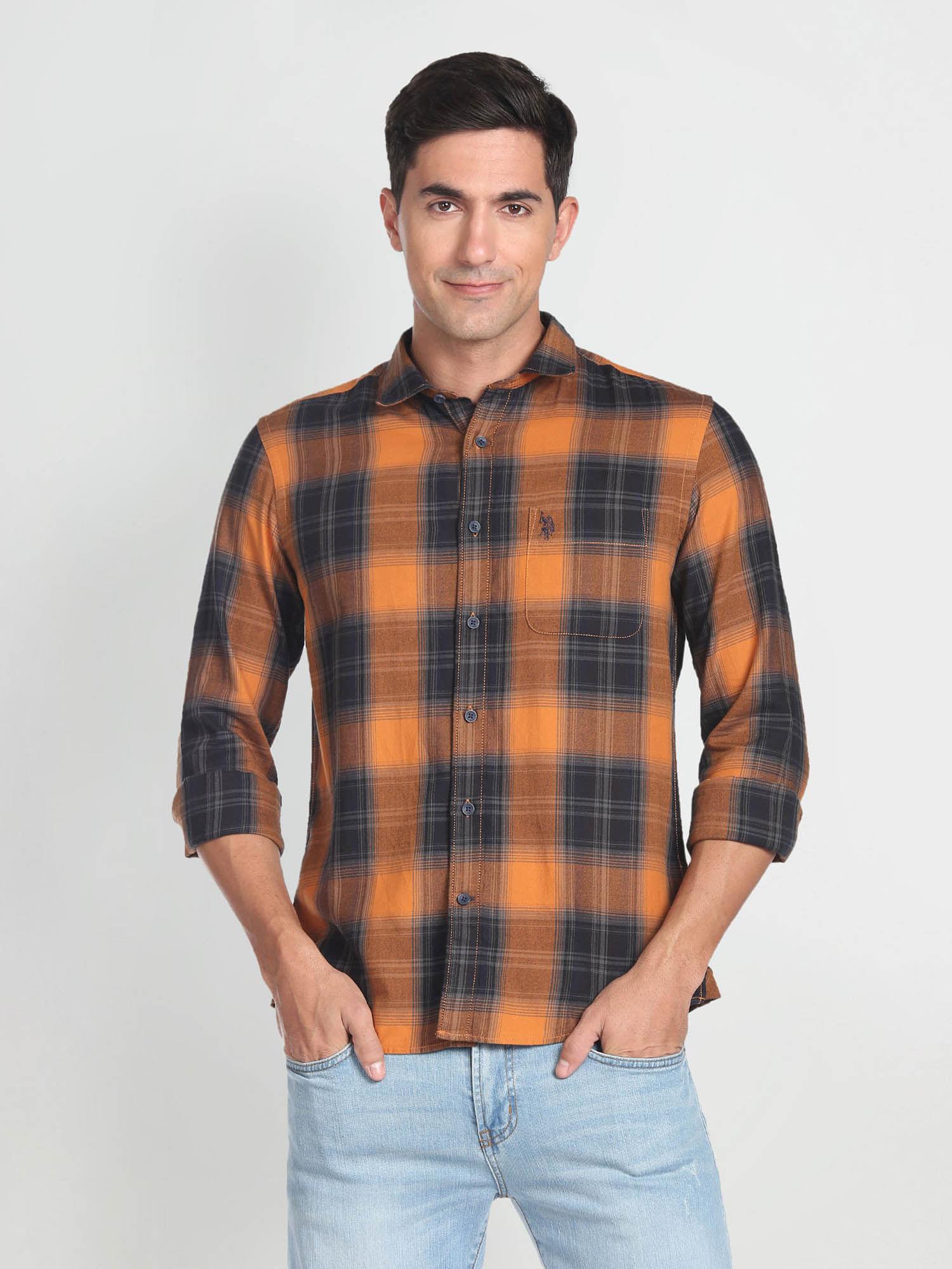 tartan check twill shirt