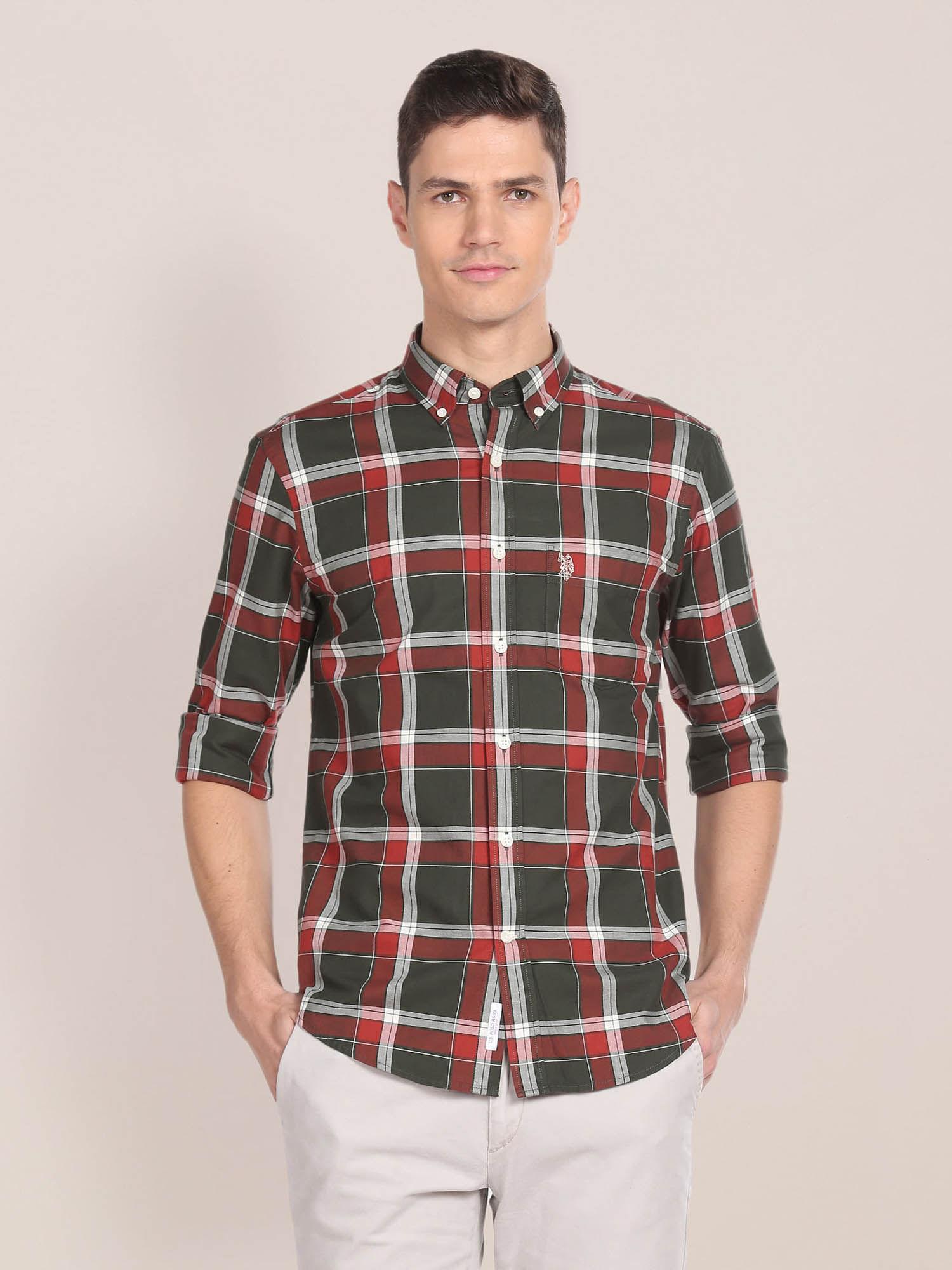 tartan check twill shirt