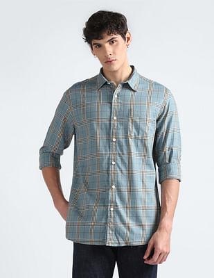 tartan check twill shirt