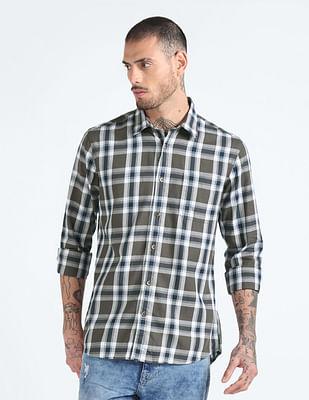 tartan check twill shirt