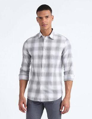 tartan check twill shirt