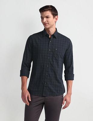 tartan checked manhattan slim shirt