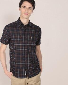 tartan checked regular fit shirt