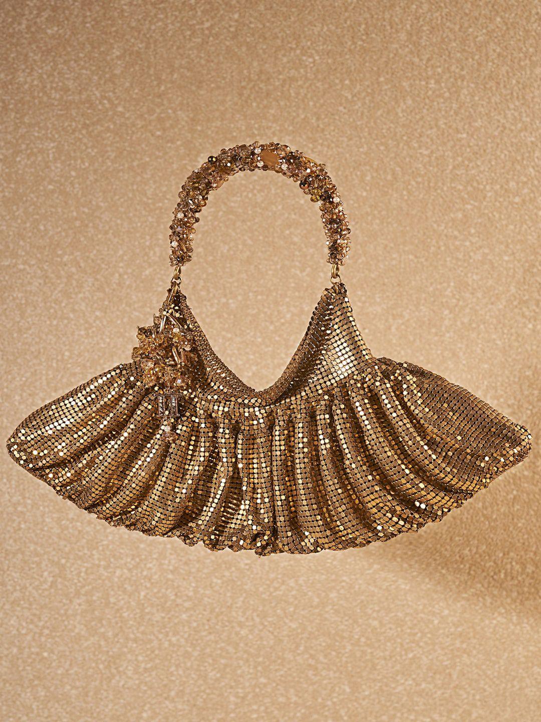 tarun tahiliani gold-toned embellished handheld bag