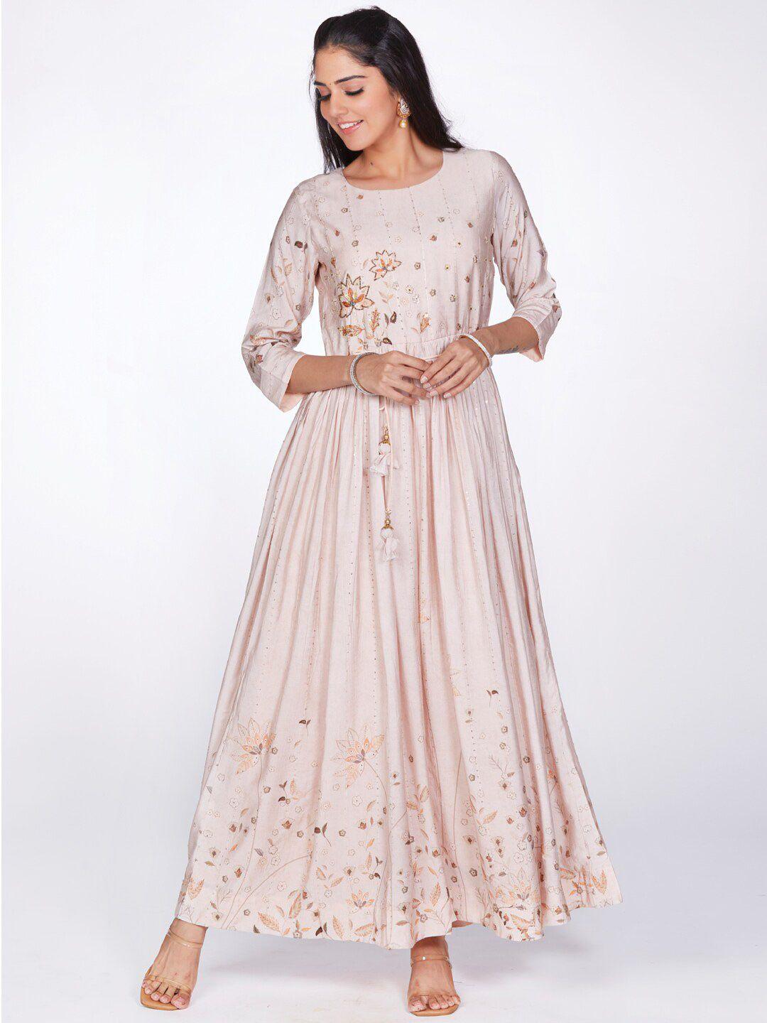 taruni floral embellished georgette anarkali kurta