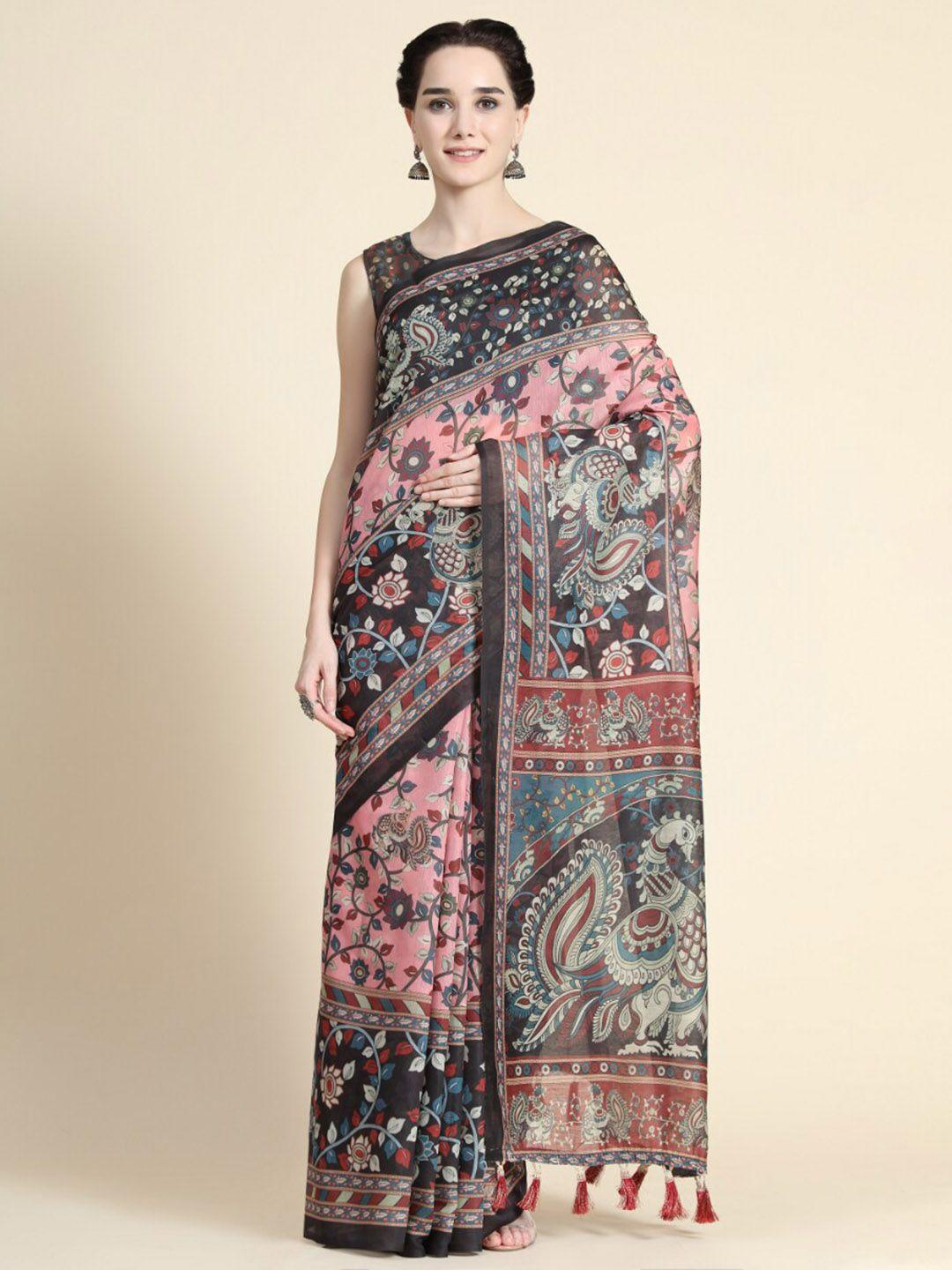 tasarika kalamkari printed chanderi saree