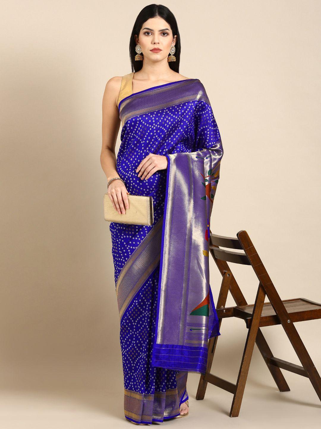 tasarika woven design bandhani zari paithani saree