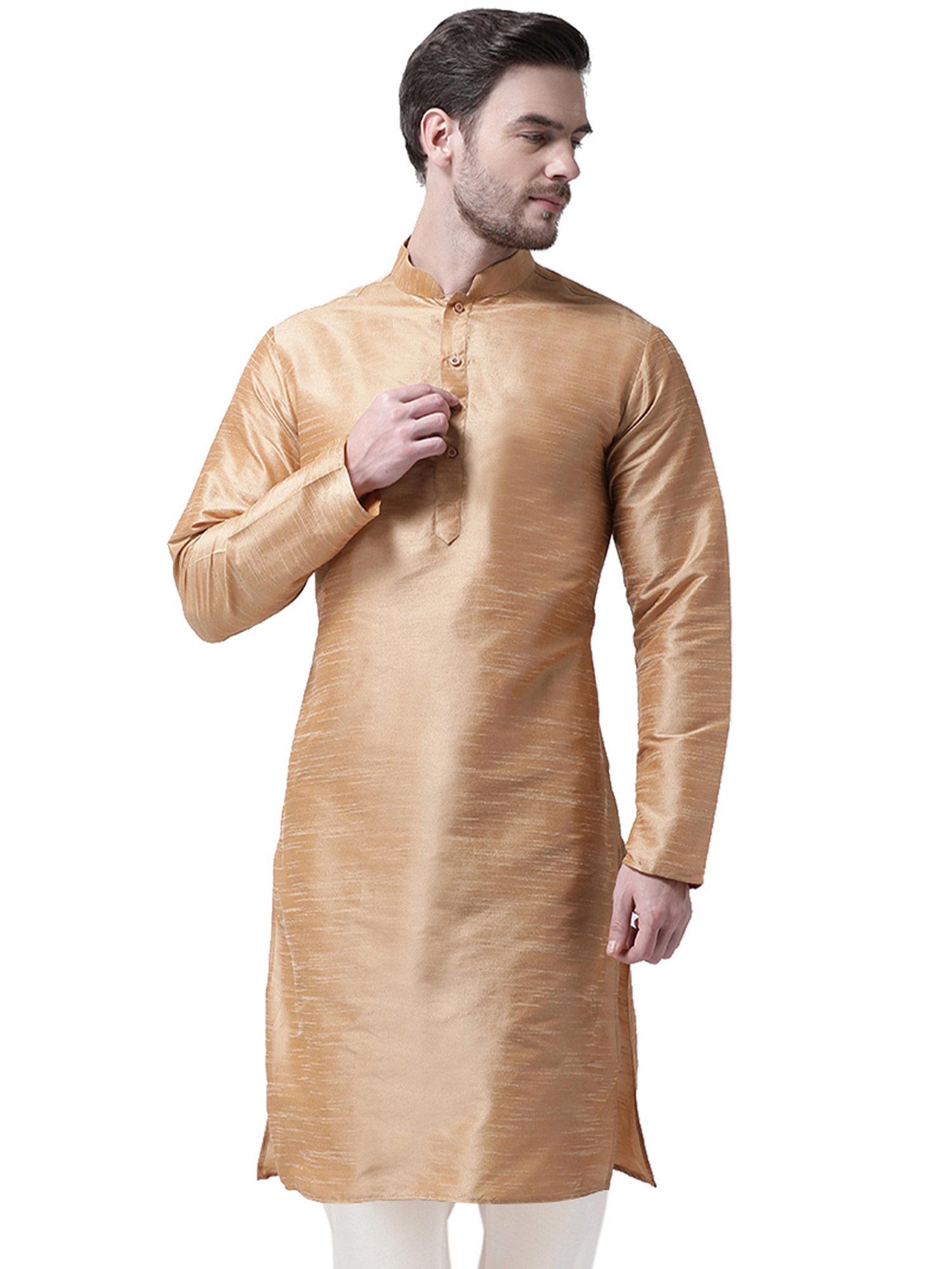 tassar solid kurta for men