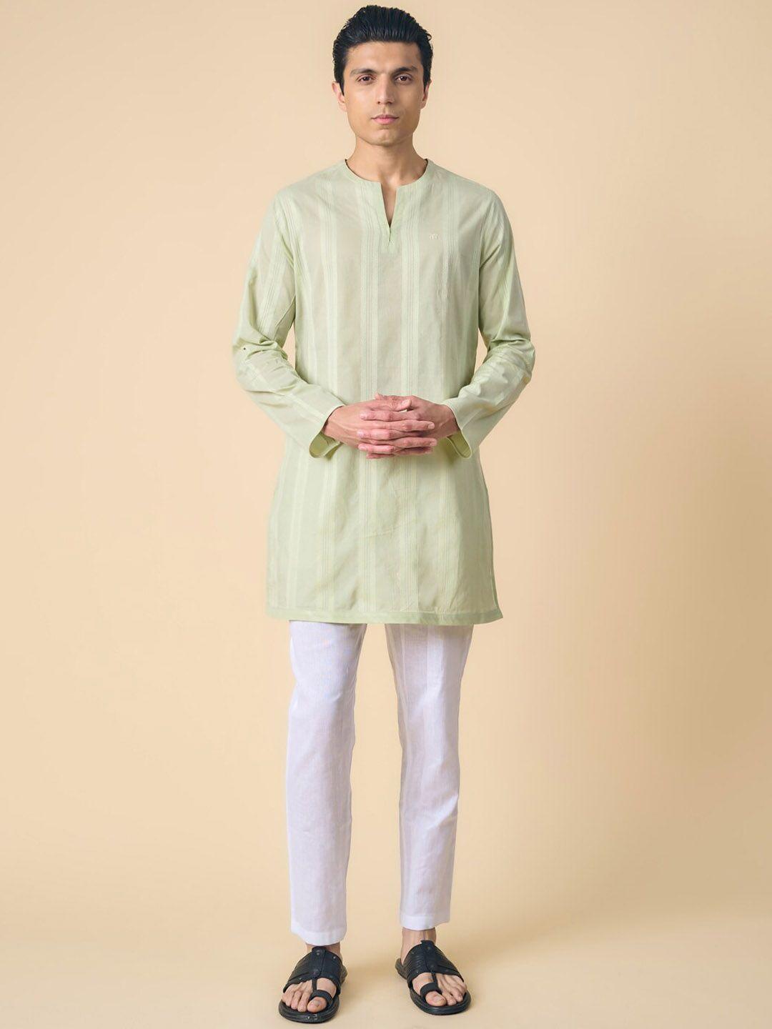 tasva striped pure cotton kurta with pyjamas