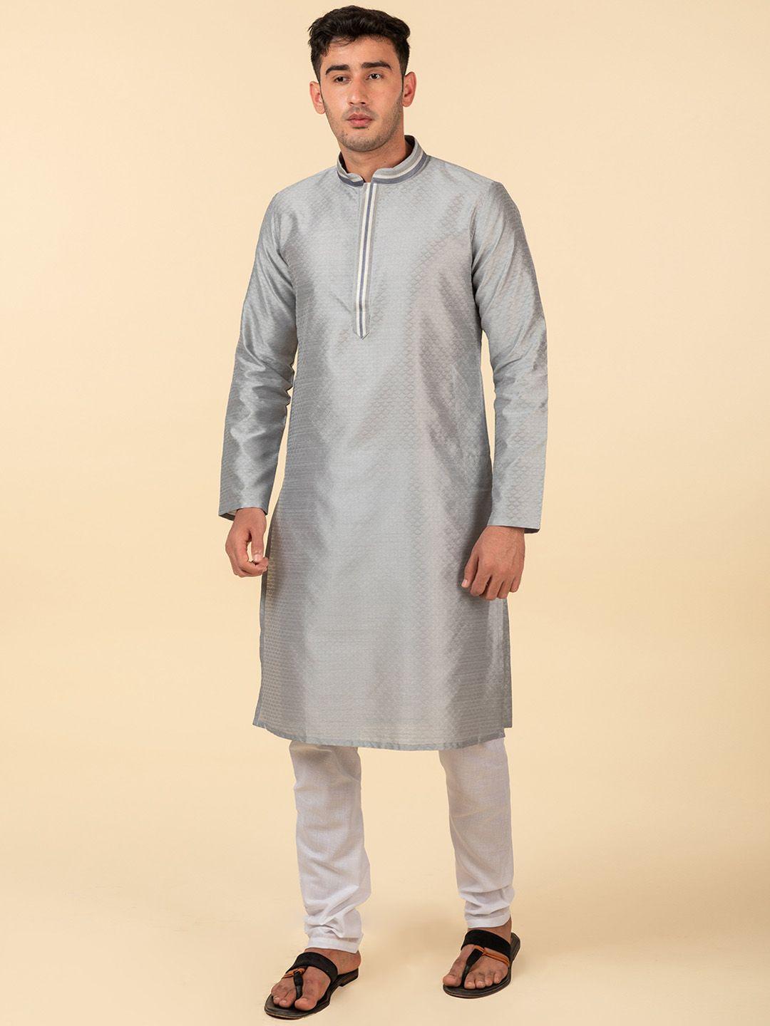 tattva ethnic motif woven design jacquard regular kurta with pyjamas