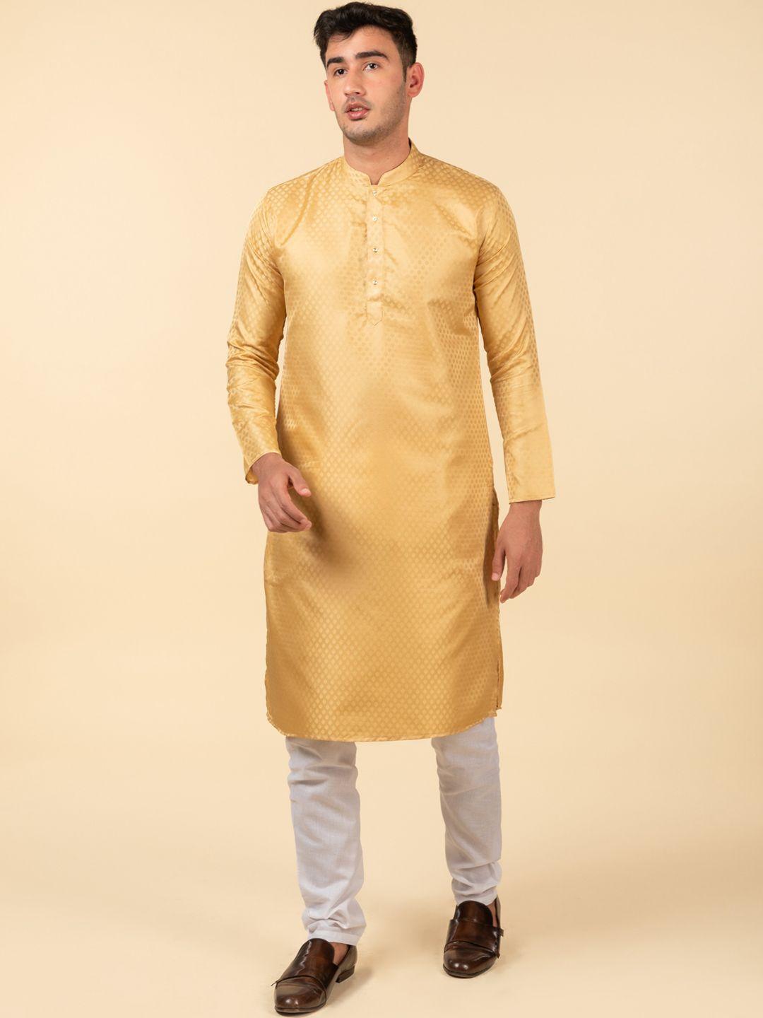 tattva ethnic motifs woven design straight kurta with pyjamas