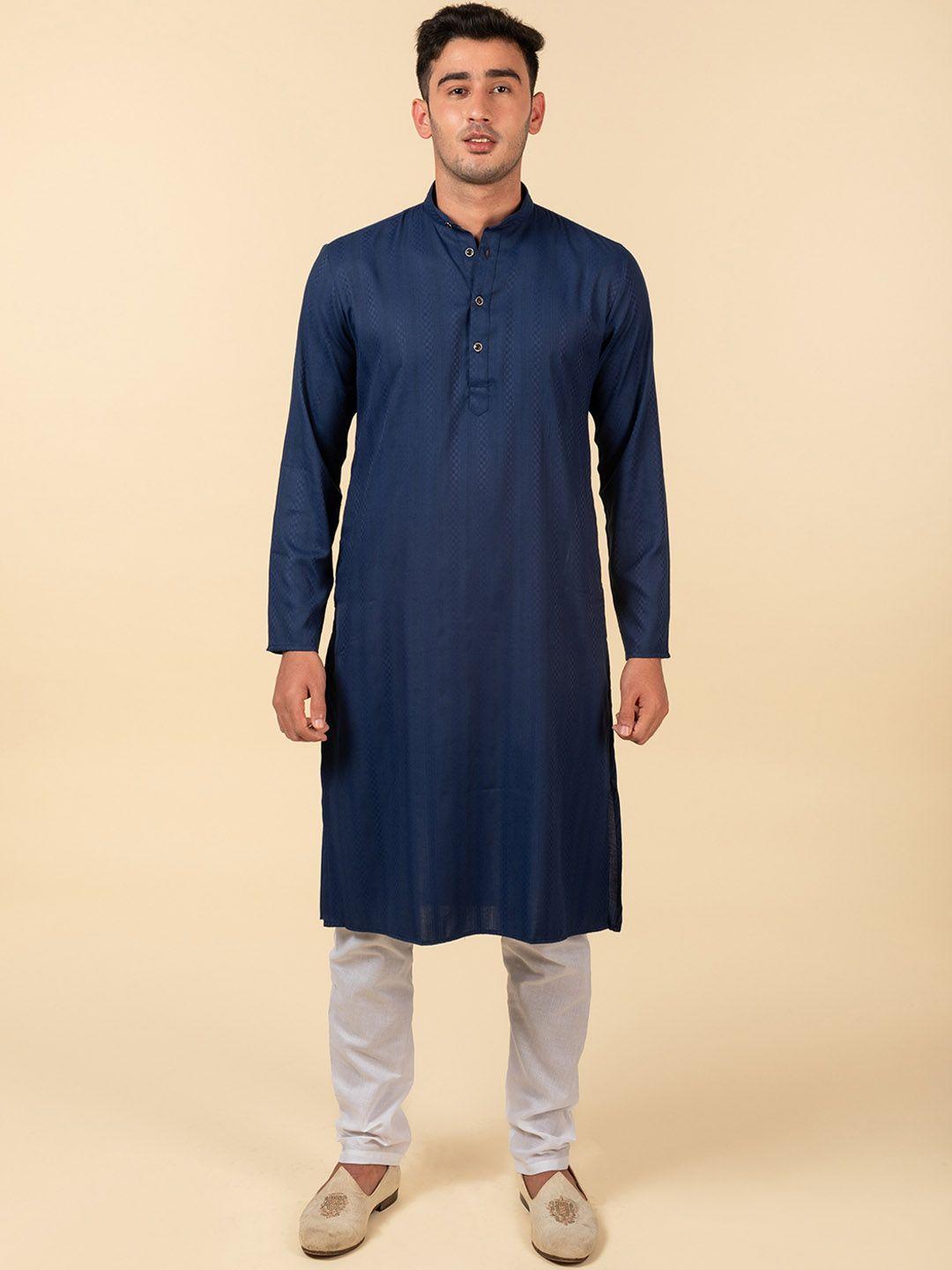 tattva self design pure cotton straight kurta with pyjamas