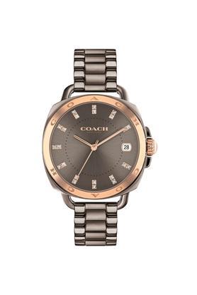 tatum 34 mm grey dial stainless steel analogue watch for women -