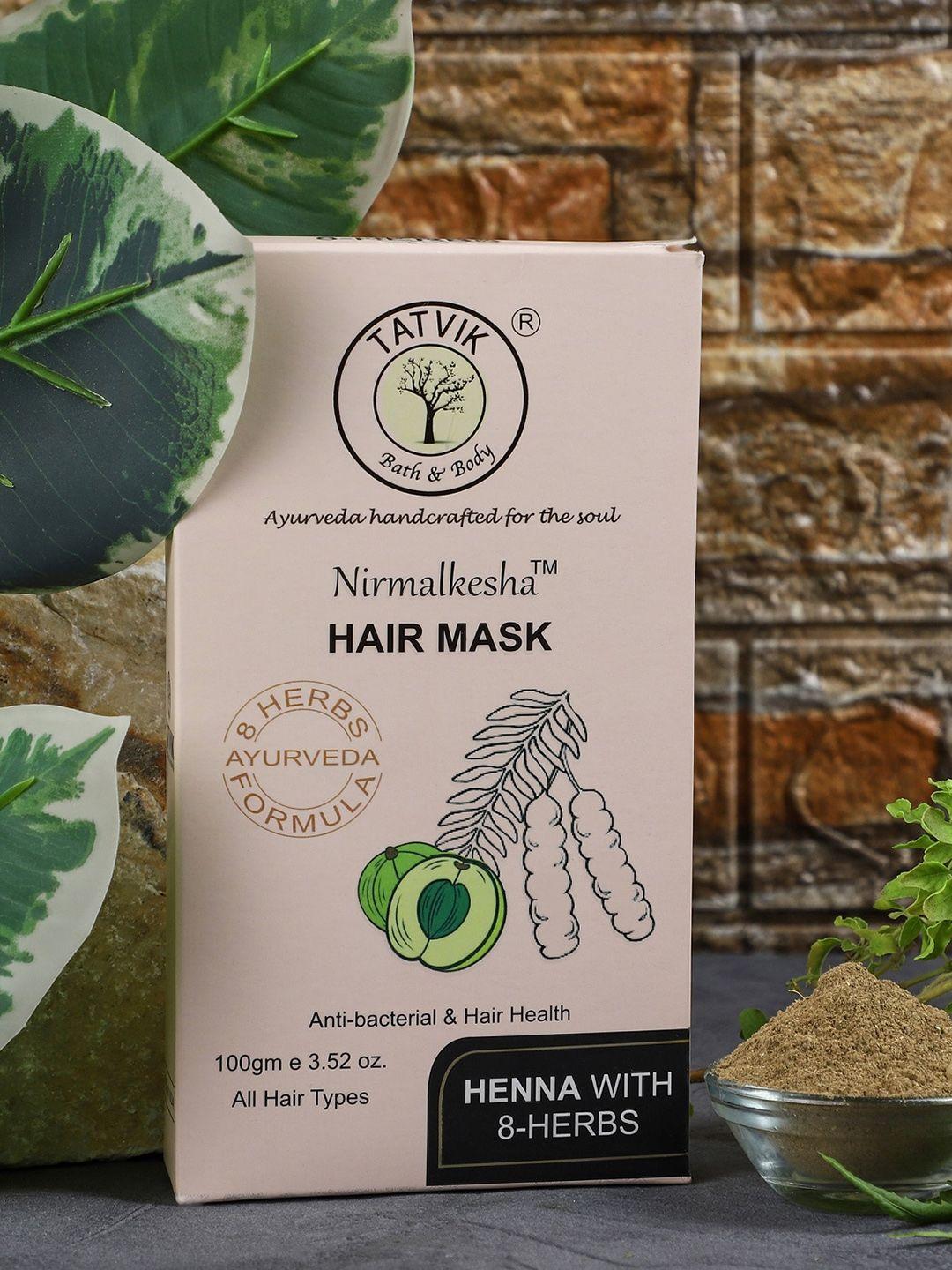 tatvik nirmalkesha ayurveda 8 herbs formula anti-bacterial henna hair mask - 100g