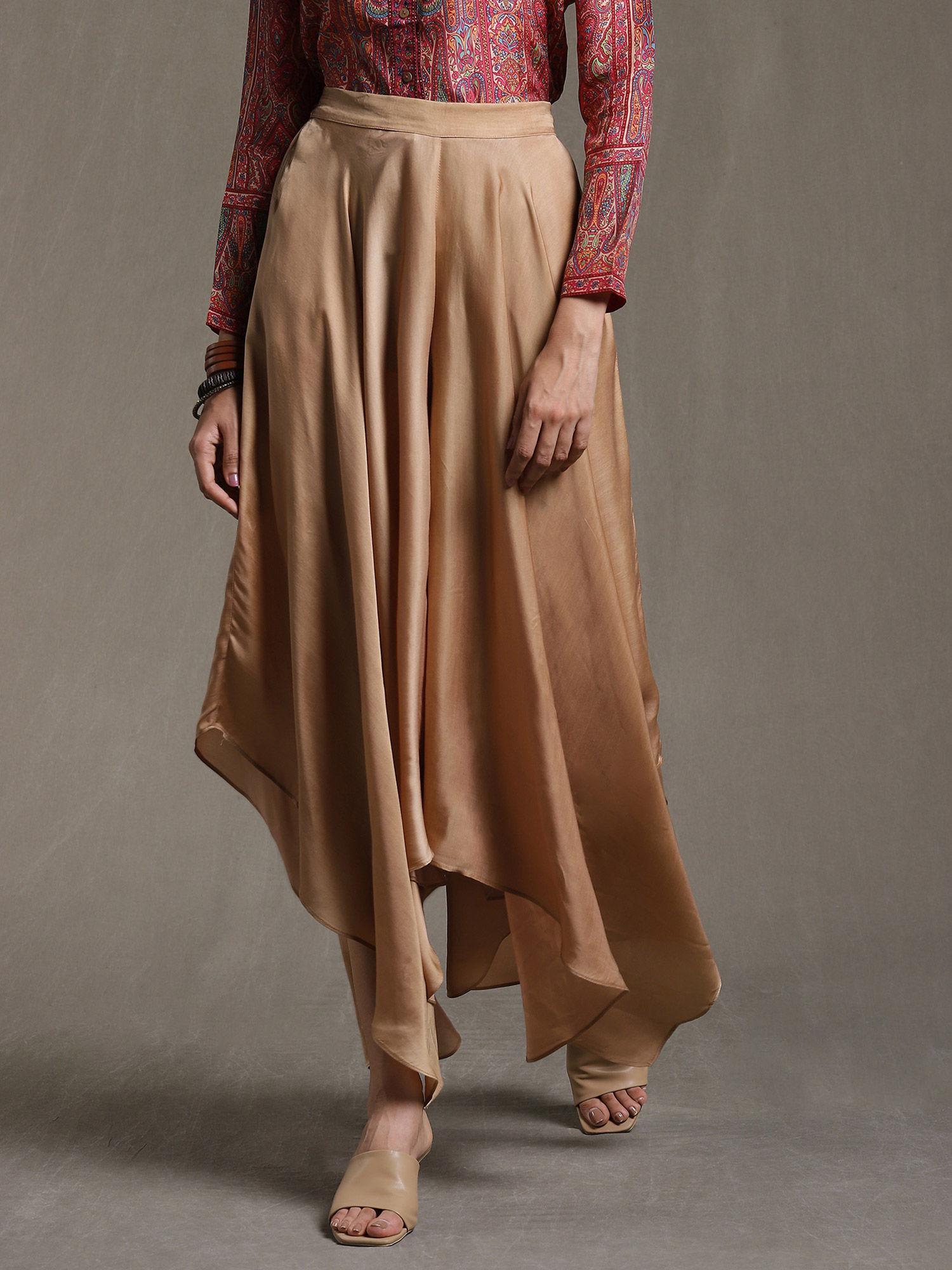 taupe asymmetric palazzo