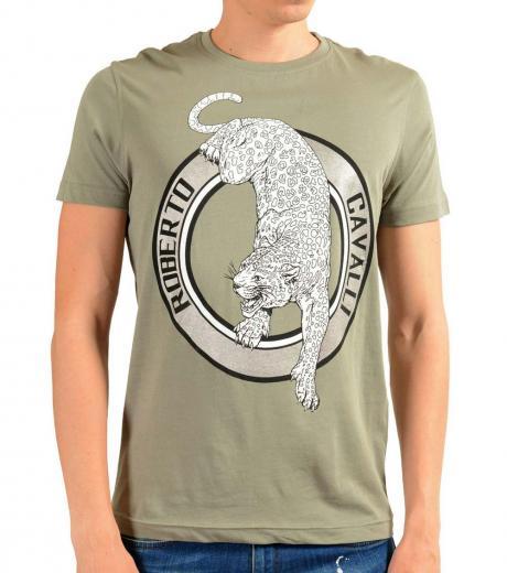 taupe graphic print t-shirt