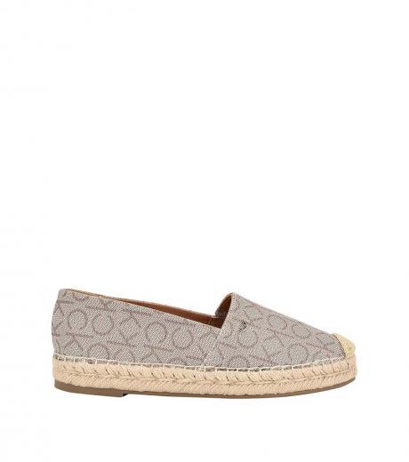 taupe logo espadrilles