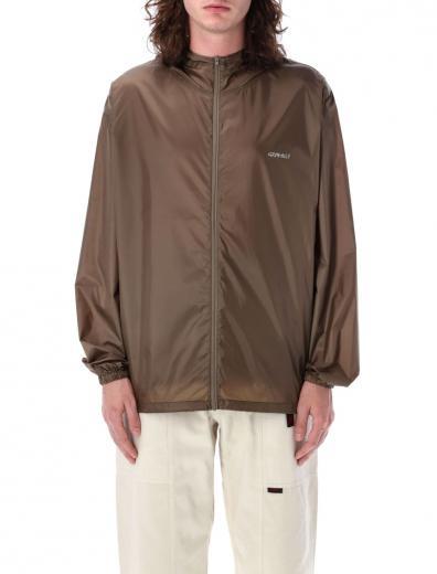 taupe packable windbreaker