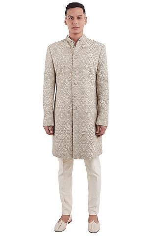 taupe suiting sherwani