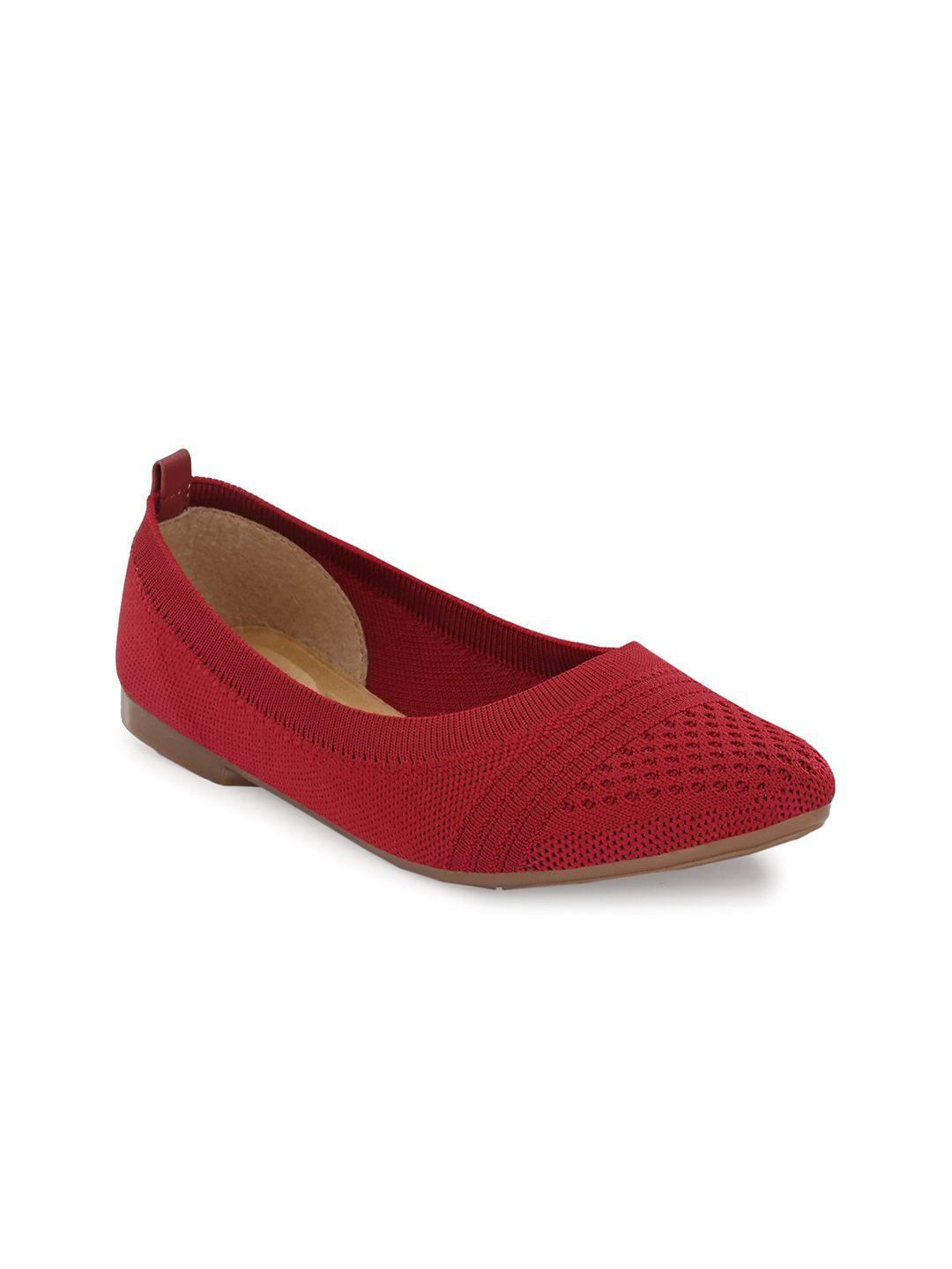 taurene women maroon ballerinas flats