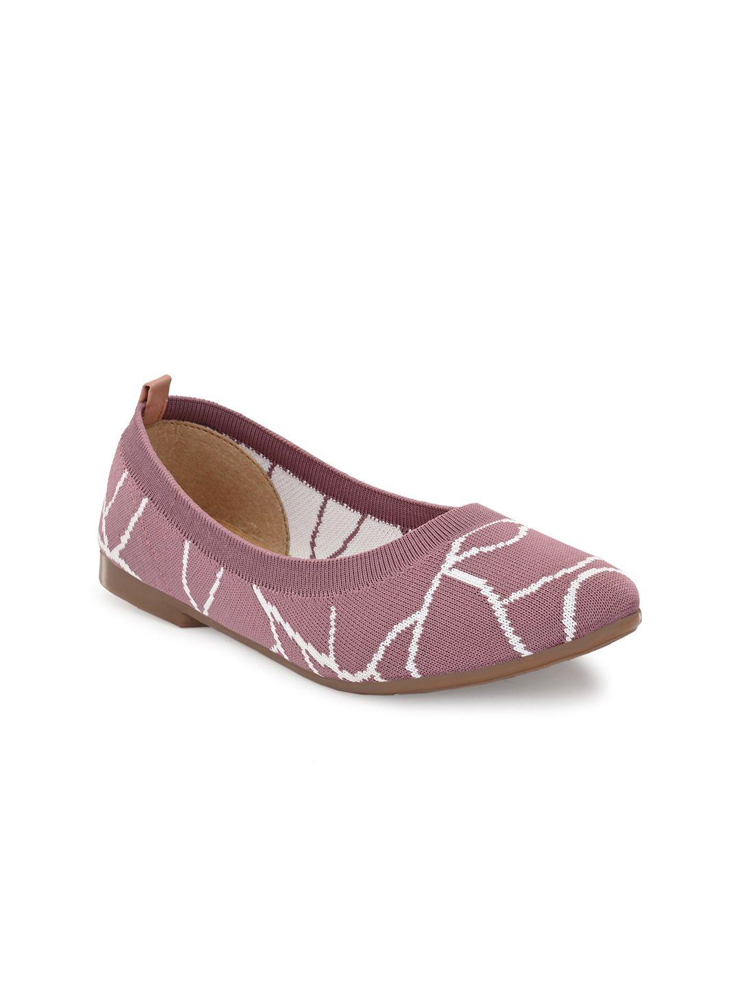 taurene women pink printed ballerinas flats