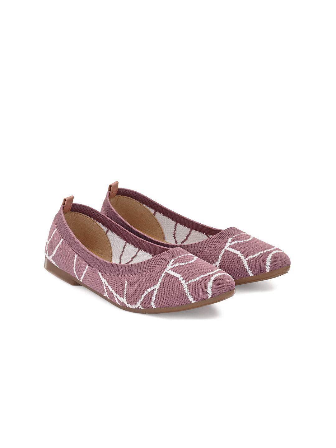 taurene women pink printed ballerinas flats