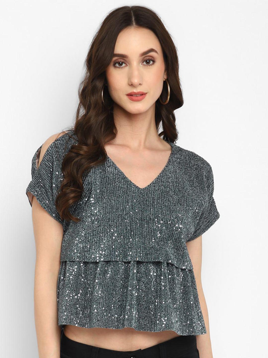 taurus embellished crop tiered top