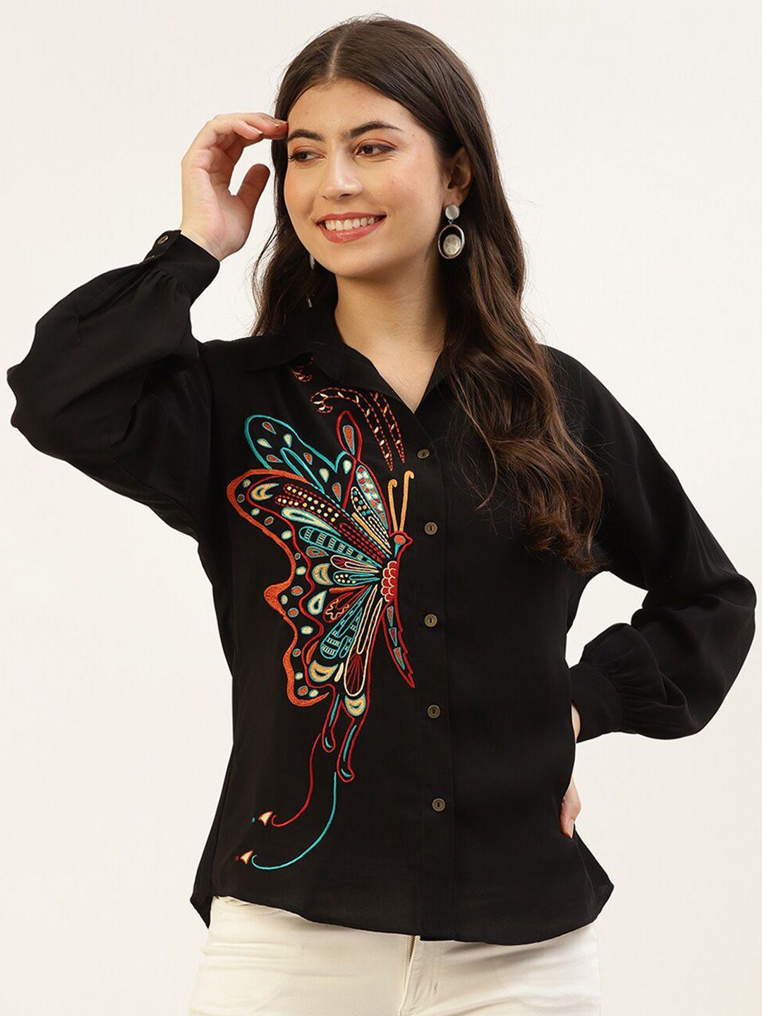 taurus embroidered spread collar casual shirt