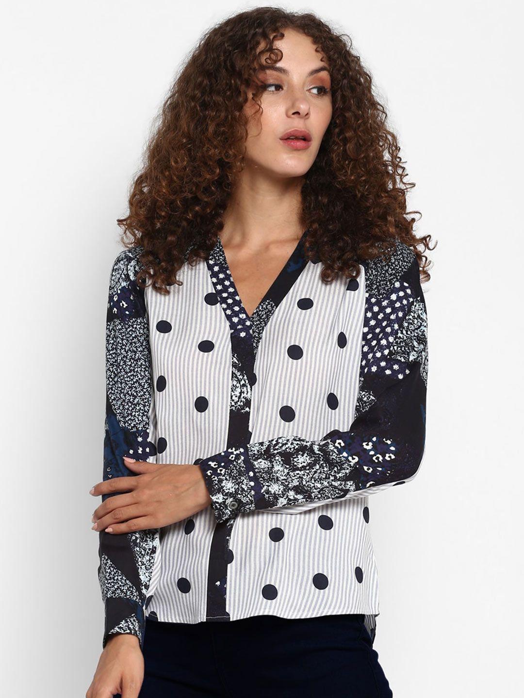taurus polka dots printed shirt style top