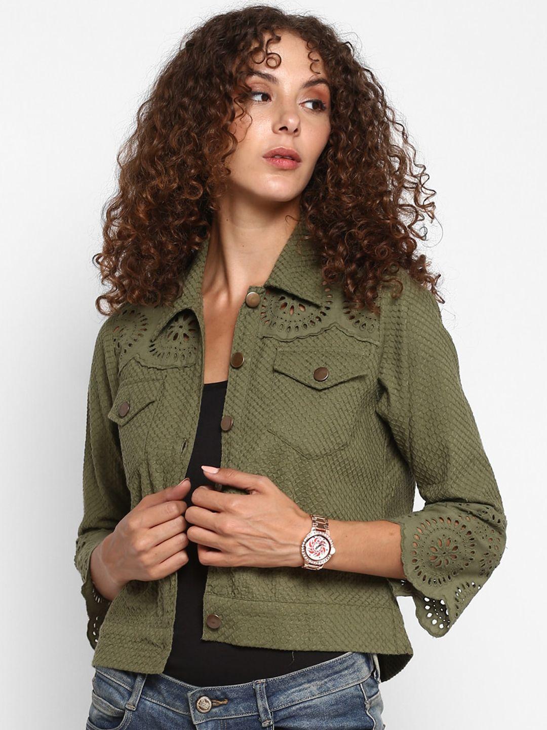 taurus women olive crop tailored jacket