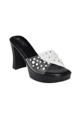 taylor polyurethane slipon women's casual sandals - black