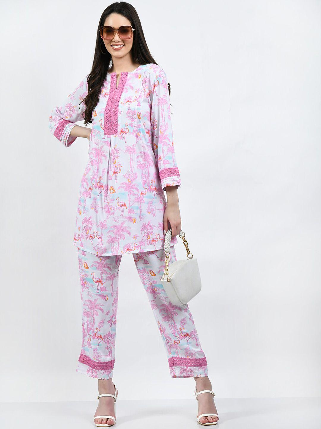 tboj quirky printed a-line kurta with trousers