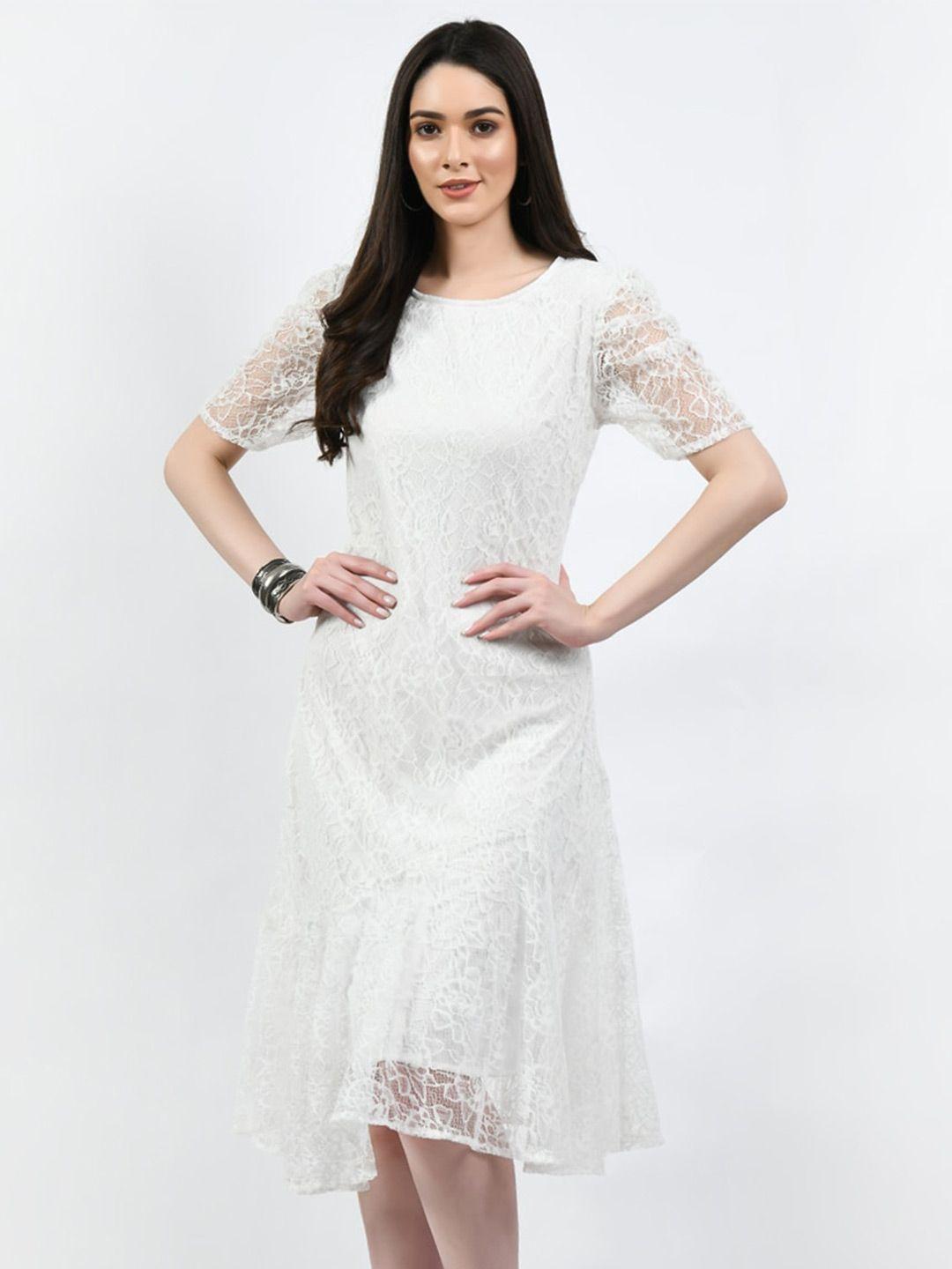 tboj self designed puff sleeves a-line dress