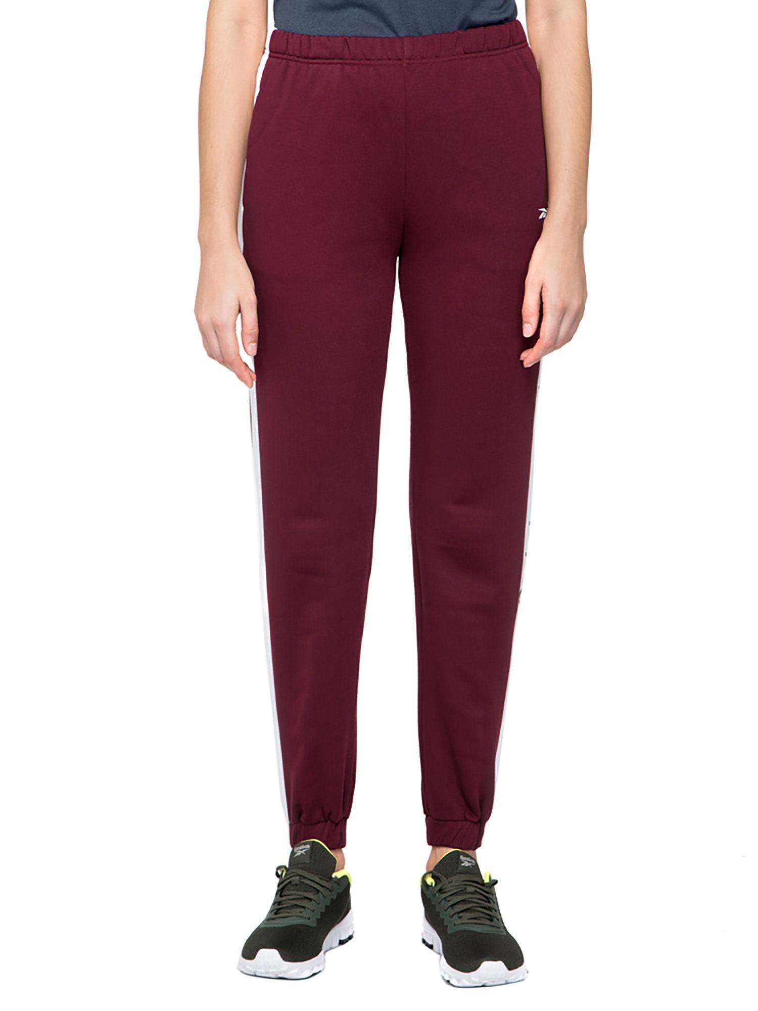 te linear logo fl pant maroon training track pant