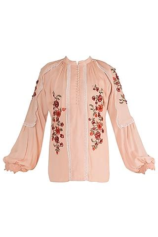 tea rose embroidered top