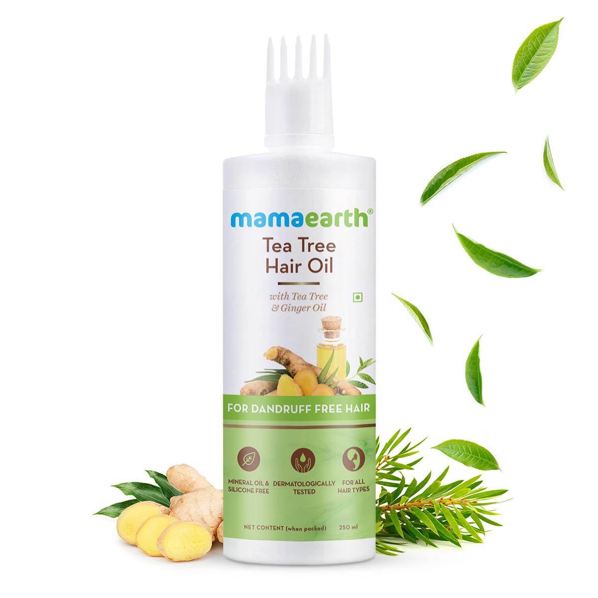 tea tree hair oil with tea tree and ginger oil for dandruff free hair - 250ml