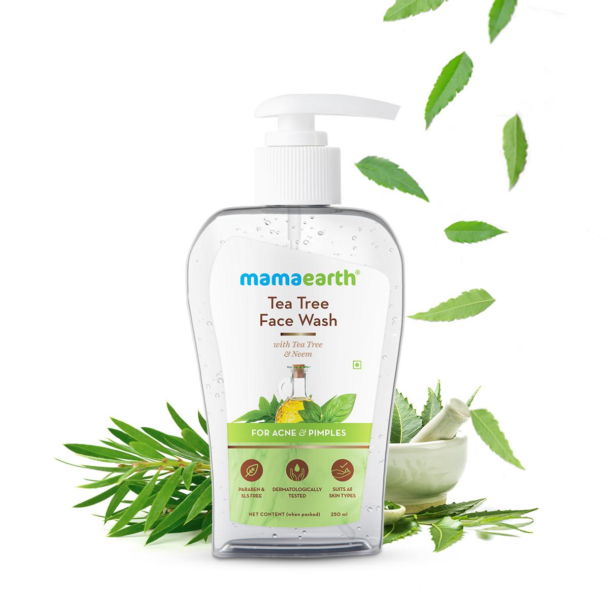 tea tree face wash with neem for acne and pimples - 250ml