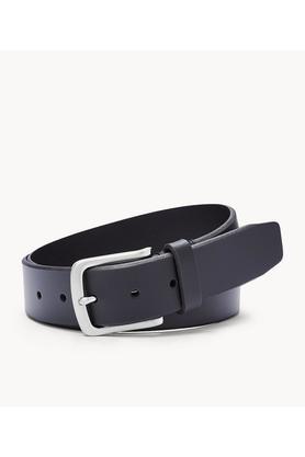 teague leather mens casual single side belt - black