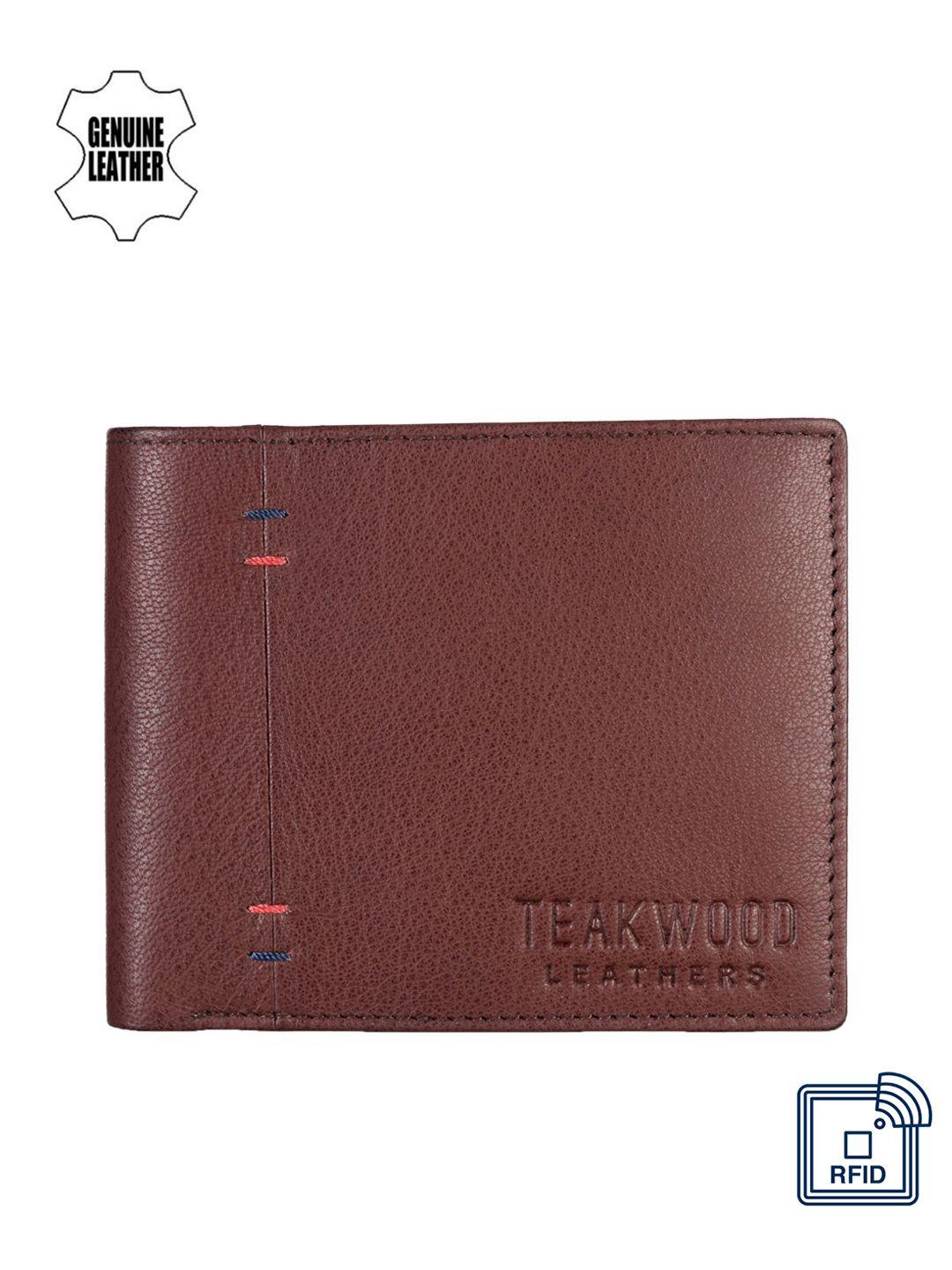 teakwood leather men brown leather wallet