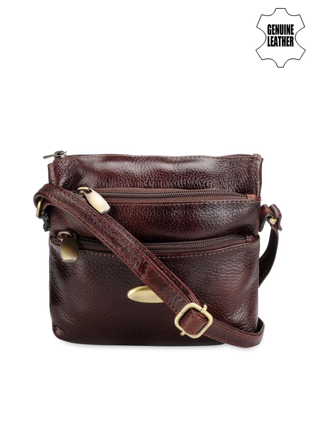 teakwood leather unisex brown leather messenger bag