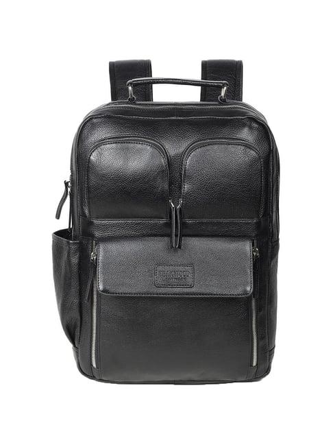 teakwood leathers 10.05 ltrs black medium backpack