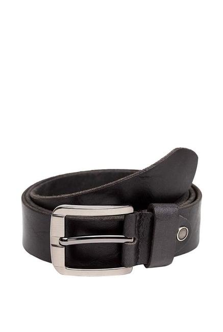 teakwood leathers black solid leather narrow belt