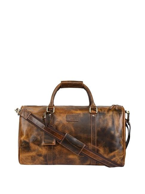 teakwood leathers brown large duffle bag